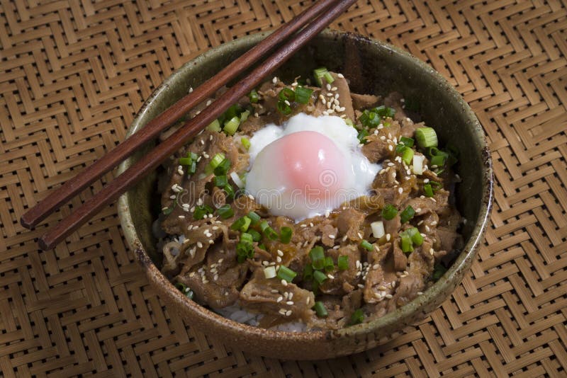 Japanese Food Rice with Slice Pork and Egg, Butadon Stock Image Image