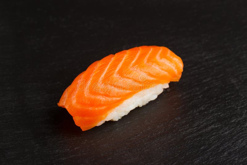 Japanese Food Salmon Sushi and Rolls with Salmon and Eel Stock Image