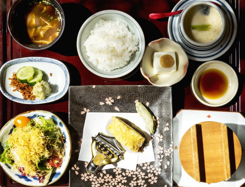 Japanese Food Set on the Table Stock Image Image of oriental, food