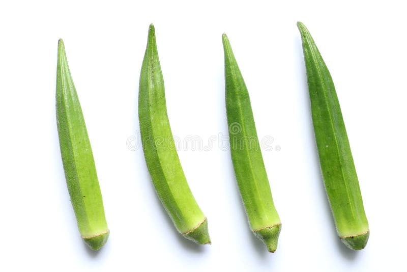 Japanese Fresh Okra Isolated Stock Photo Image of group, japanese