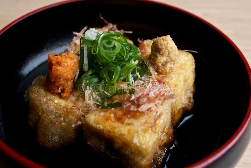 Japanese fried tofu. stock image. Image of dish, ethnic - 16357523
