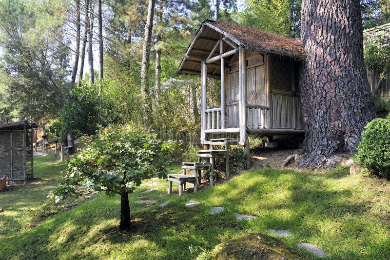 Bamboo Hut In The Garden Stock Photo Image Of Thailand 141743054