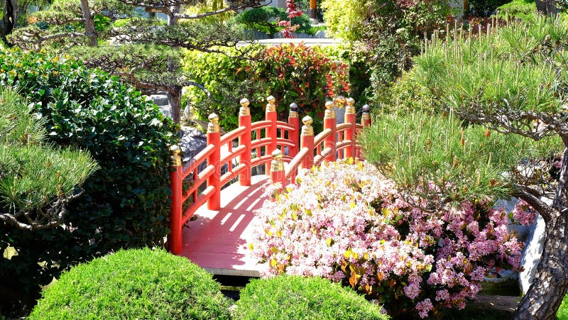 Japanese Garden In Monaco Stock Photo Image Of Bridge 131816590