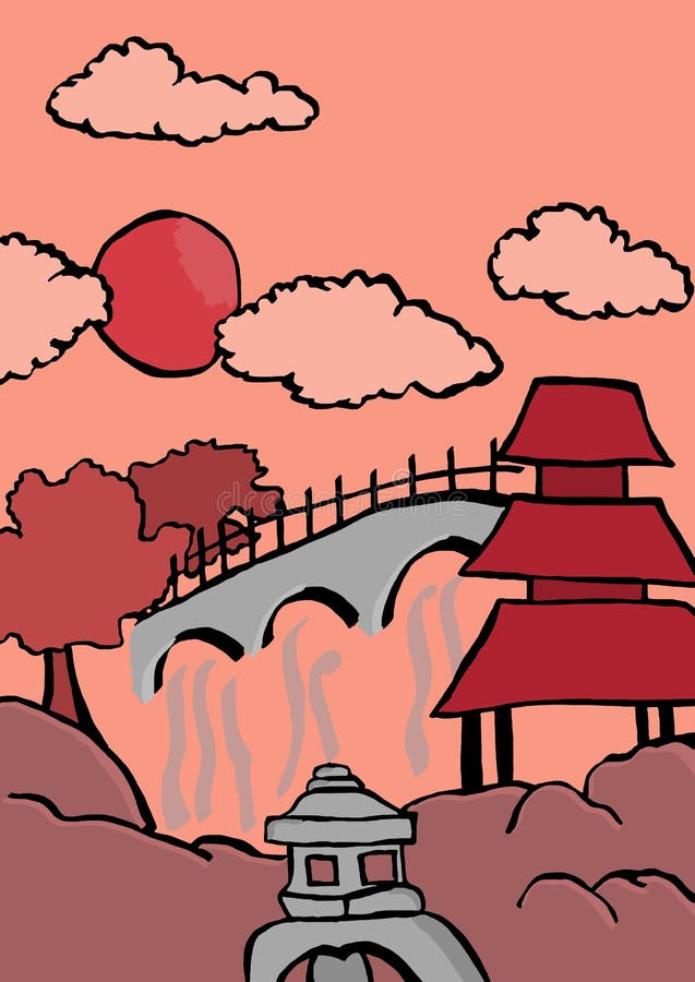 Japanese garden stock illustration. Illustration of relax - 40221445