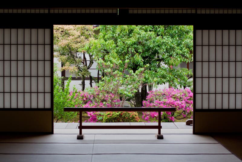 Japanese garden in Kyoto stock photography