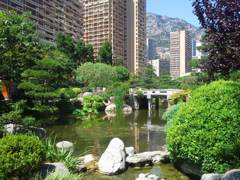 Japanese Garden Walkway Path in Monte Carlo Monaco Stock Photo - Image ...