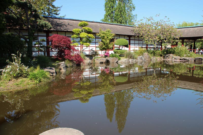 Japanese Garden in Nantes (france) Stock Image Image of nature, lake