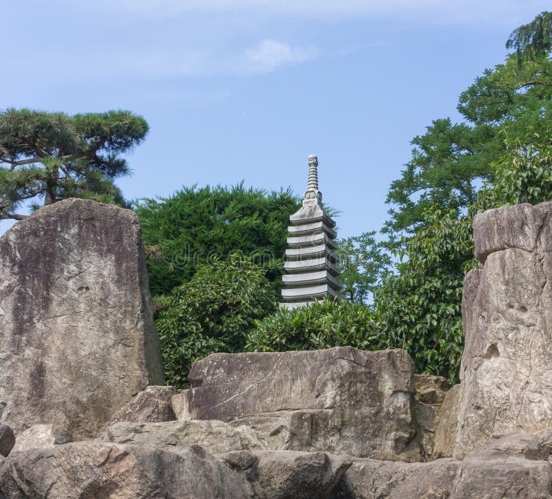 Japanese Garden Sculpture stock image. Image of nature 47369985