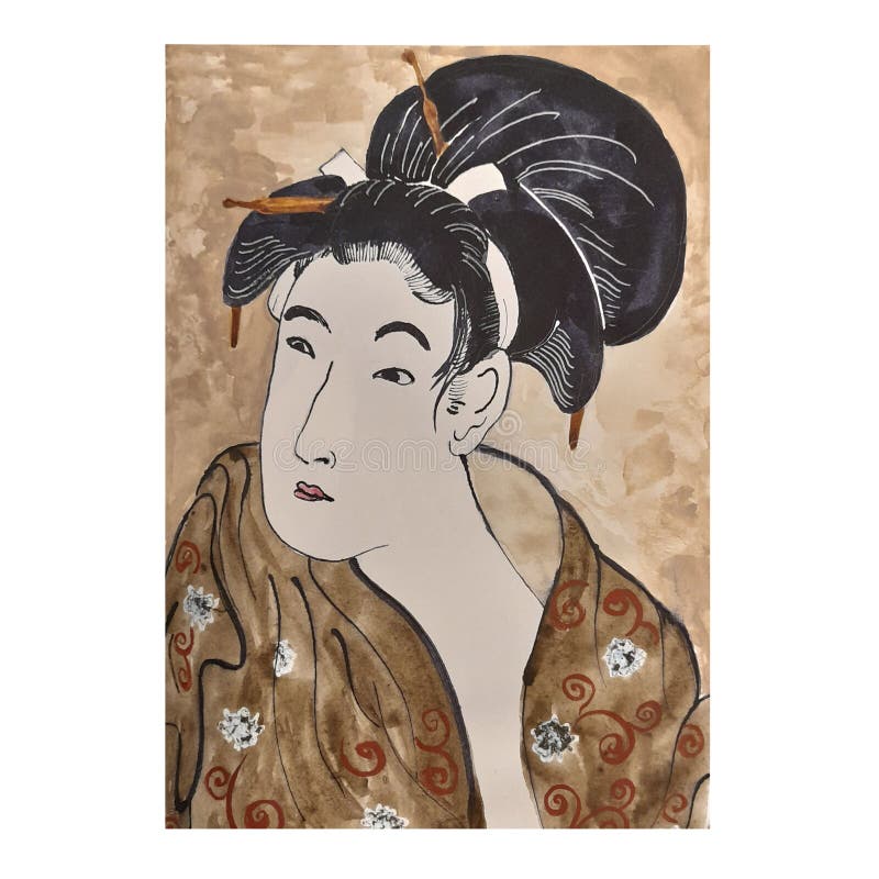 Framed Print Vintage Traditional Japanese Geisha Picture Asian Oriental Art