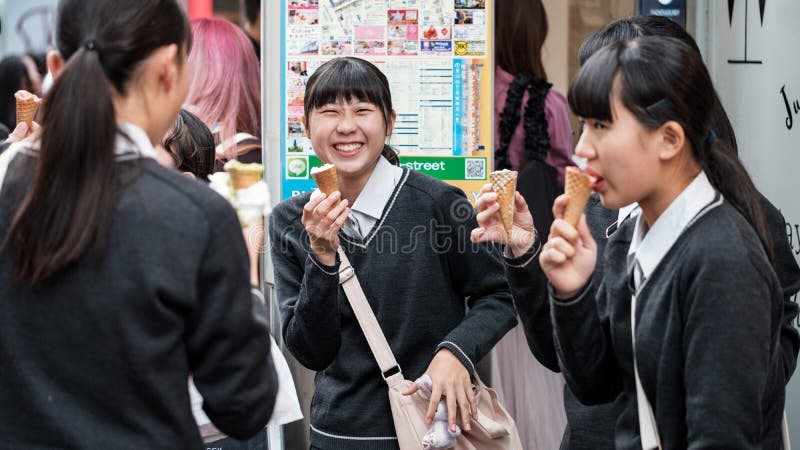 Cute Laughter School Girls Editorial Stock Image Image Of Cone 184590589