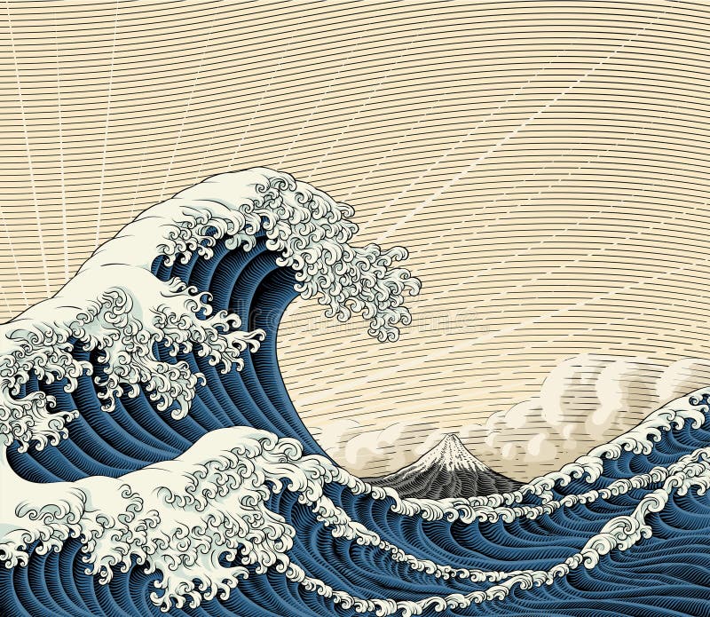 Great Wave stock vector. Illustration of fashioned, drawn - 84000906