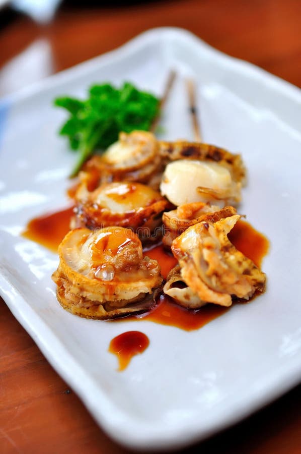 Grilled Japanese Scallop Hotate Stock Photo Image of seashell