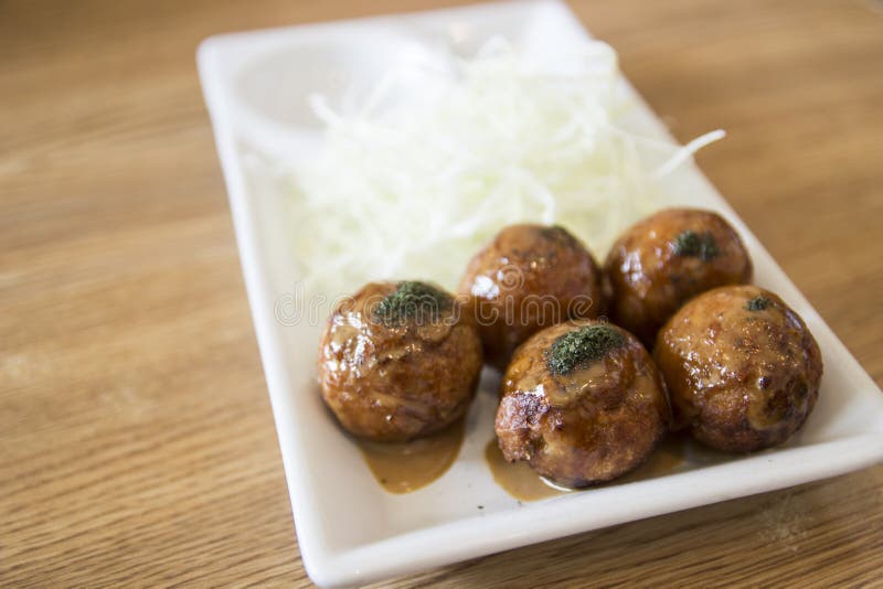 Japanese Grilled Squid Ball Stock Image - Image of portion, cooked