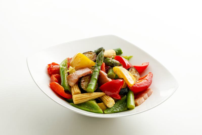Japanese Household Quantity, Grilled Mixed Vegetables Stock Photo