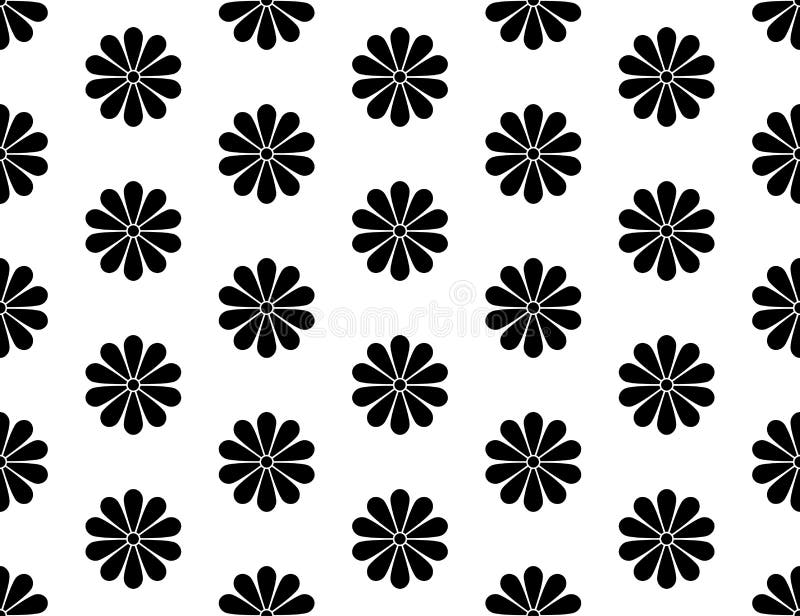 Japanese Kiku Chrysanthemum Floral Vector Seamless Pattern. Stock ...