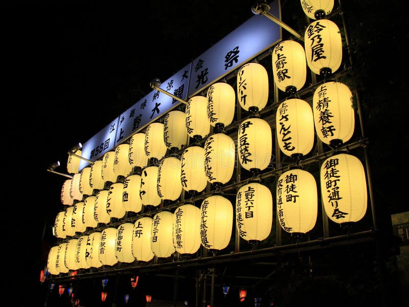 Kanji Covered Japanese Lanterns. Stock Image Image of paper, pray 64585