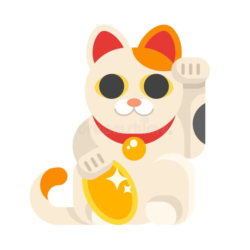 Japanese Lucky Cat Maneki Neko. Stock Vector - Illustration of animal ...