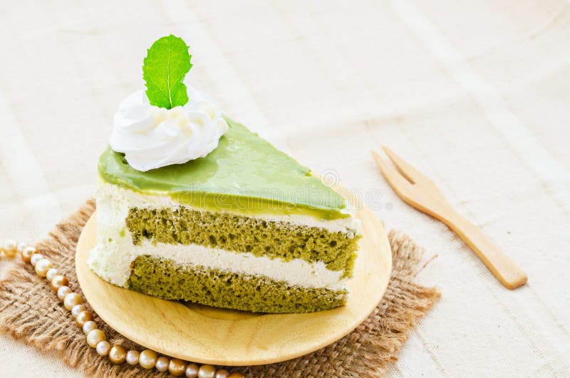 Japanese Matcha Green Tea Cake Stock Photo Image of healthy, white