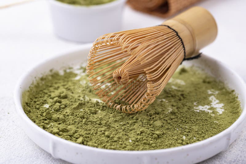 Japanese Matcha Green Tea Powder Stock Photo Image of chashaku