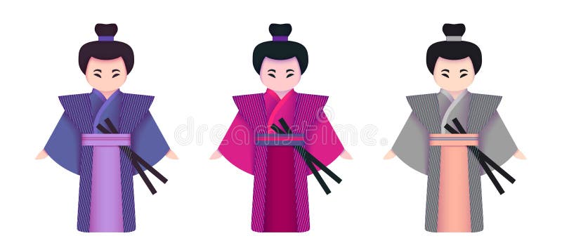 Japanese Men in Kimono Traditional Clothing Kimono Set, National Dress. Samurai. Cartoon Paper Cut Style Stock Vector - Illustration of style, japan: 211915774 Japanese Men in Kimono Traditional Clothing Kimono Set, National Dress. Samurai. Cartoon Paper Cut Style Stock Vector - Illustration of style, japan: 211915774