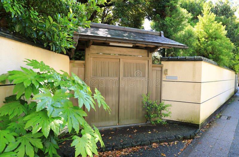 Japanese Old Style House Gate Stock Photo Image of building, aged