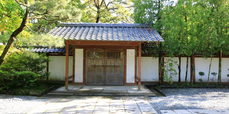 Japanese Old Style House Gate Stock Image - Image of gate, building