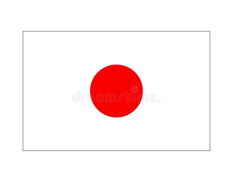 Japanese Original Flag, VECTOR Illustration, Red Circle on White Background. Stock Vector - Illustration of circle, country:
