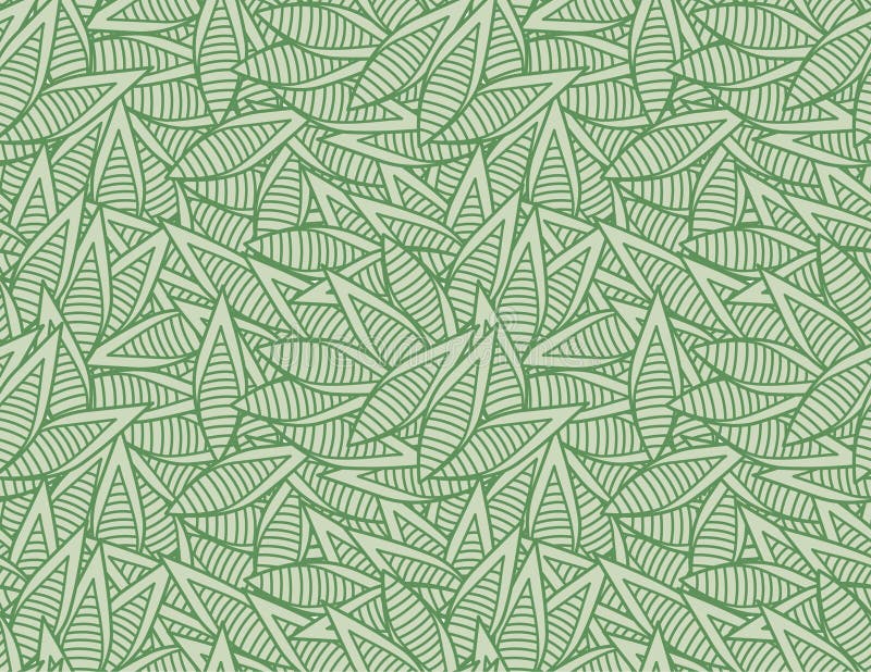 Japanese Overlapping Leaf Vector Seamless Pattern on colored background