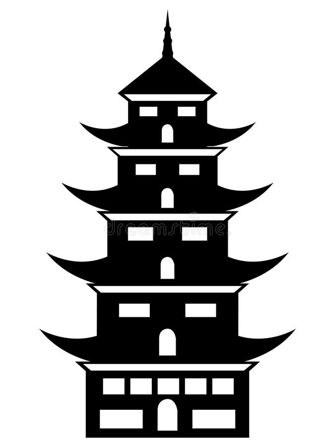 Japanese Pagoda Temple Design Stock Vector - Illustration of osaka