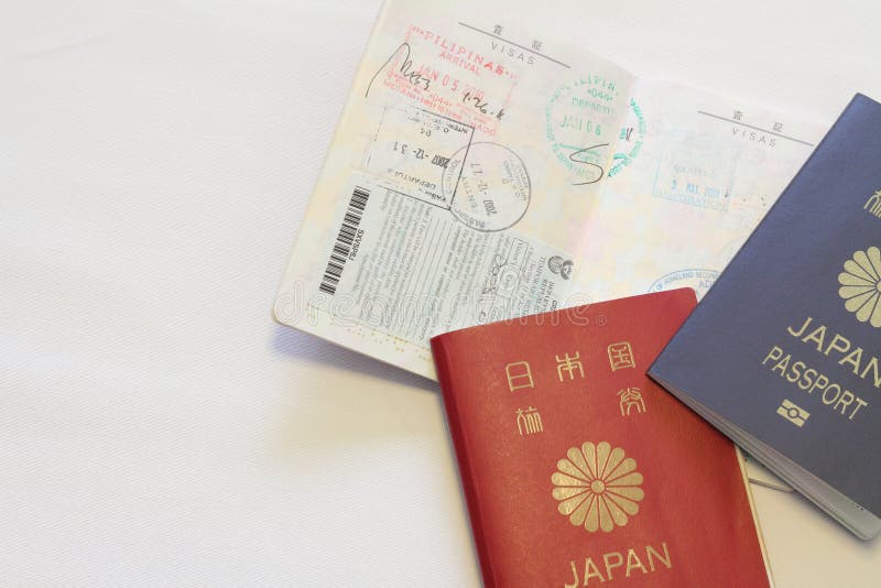 Japanese Passport and Visas on the Passport Stock Image Image of trip