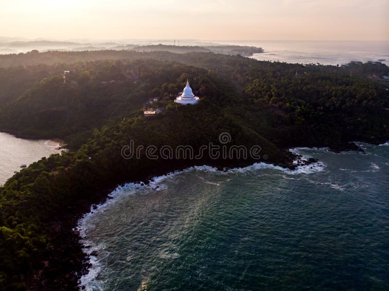 Japanese Peace Pagoda Buddhist temple in Sri Lanka stock photo Japanese Peace Pagoda Buddhist temple in Sri Lanka stock photo