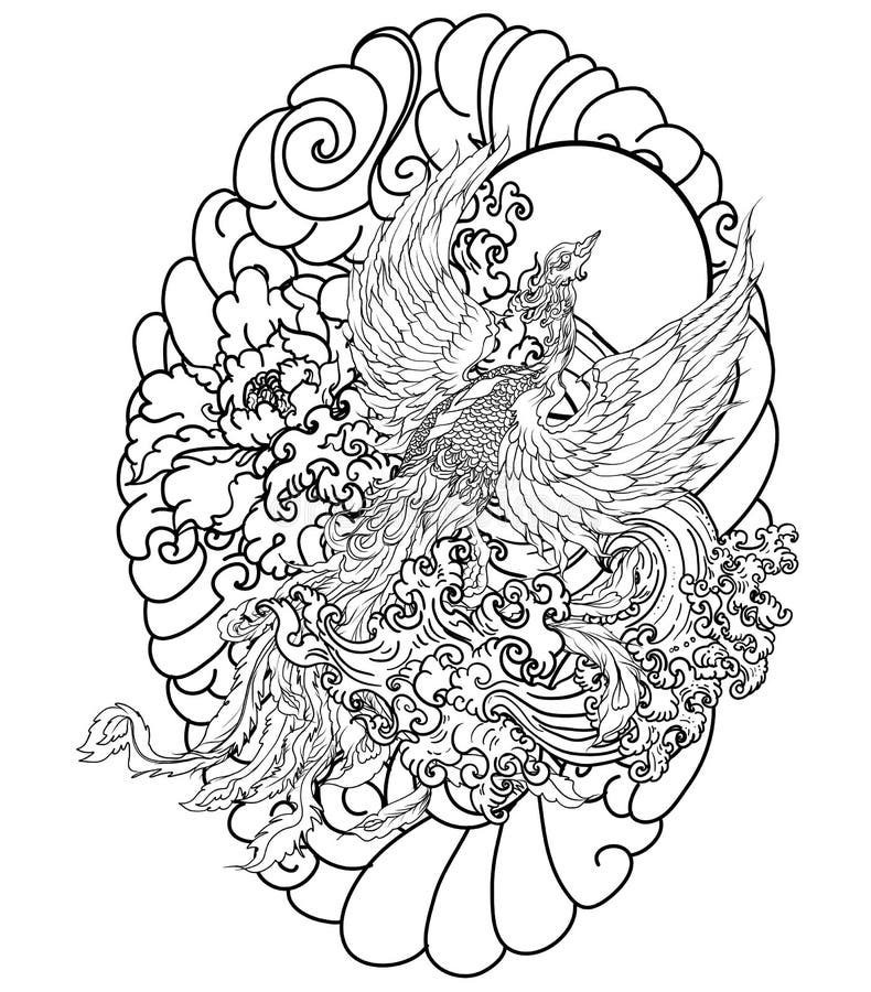 Japanese Phoenix stock vector. Illustration of asian - 33177187