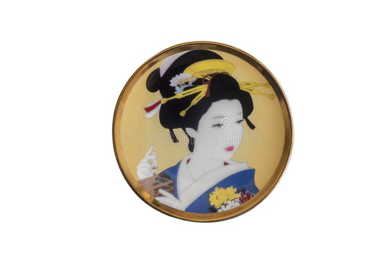 Japanese Plate with Decoration Stock Photo Image of east, woman