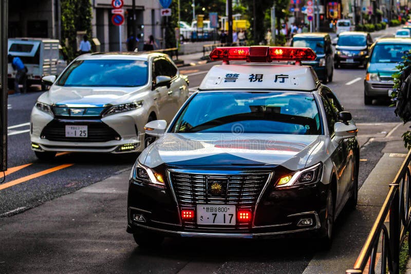 Japanese police car on a street of Tokyo