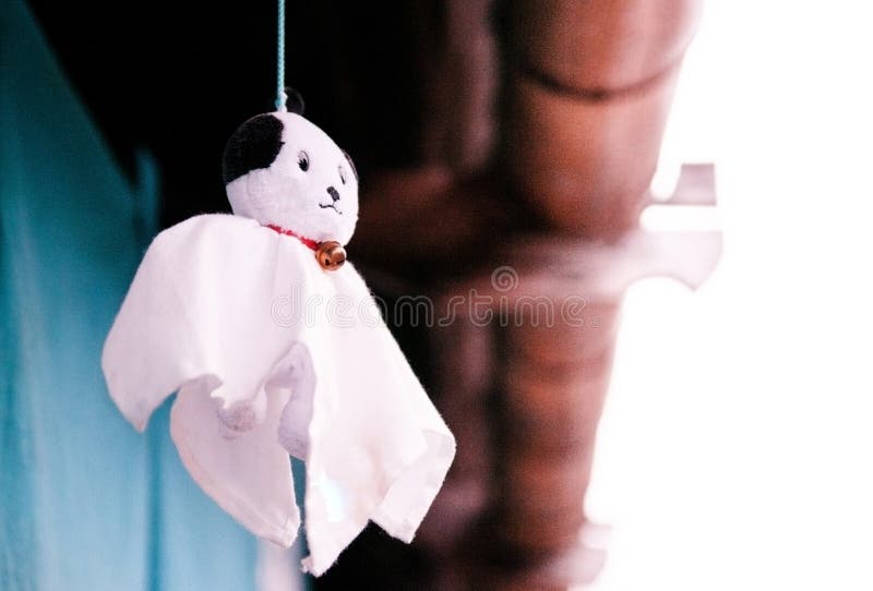 Teru Teru Bozu Japanese Smile Doll That Believe To Bring Good Weather Or Prevent Rain Stock Image Image Of Light Blue