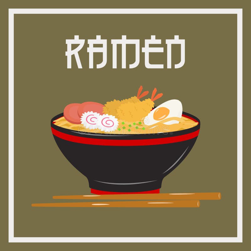 Japanese Ramen Noodle Vector Stock Vector - Illustration of flat, icon