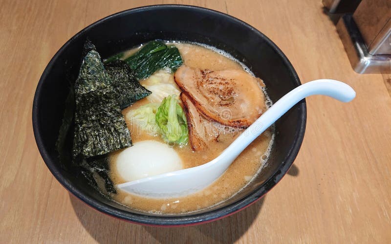Japanese Ramen noodles with pork and egg royalty free stock image