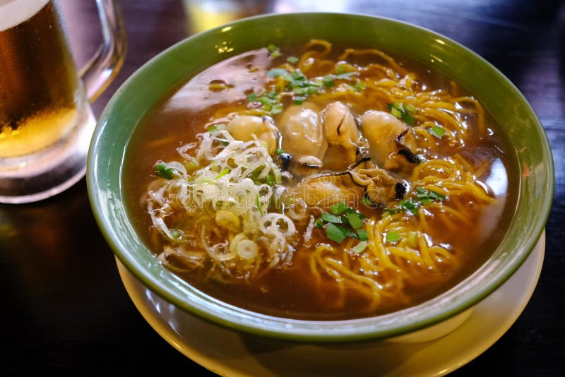 Japanese Ramen in Oyster Soup Recipe. Stock Photo Image of cooking
