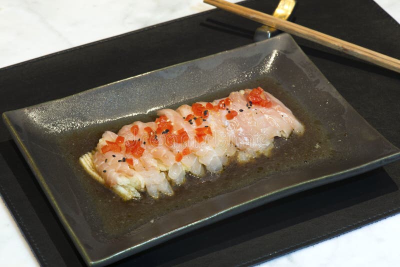 Japanese raw fish dish stock photo. Image of slice, fresh - 59504752
