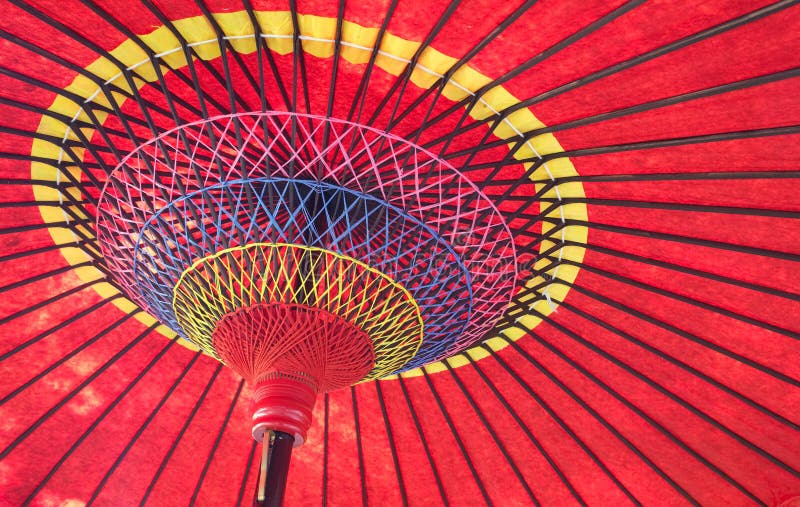 Japanese red umbrella stock image. Image of ricepaper 33743197