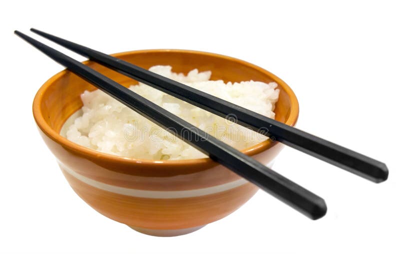 Japanese Rice Bowl And Chopsticks Stock Photo - Image of vegetarian