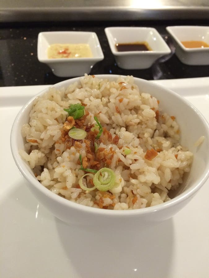 Japanese Rice with Fried Garlic Stock Photo Image of fried, japanese