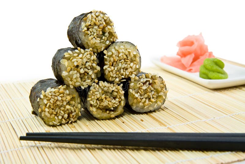 Japanese Rolls with Sesame and Spice Stock Image Image of dinner