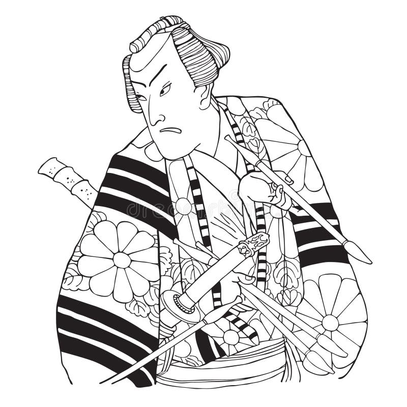 Japanese Samurai Warrior. Mighty Ninja with Swords Stock Vector -  Illustration of design, asian: 273756608