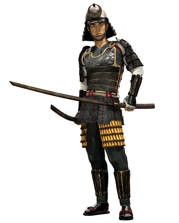 Japanese Samurai Soldier 3d Render Stock Illustration Illustration Of Historical Male
