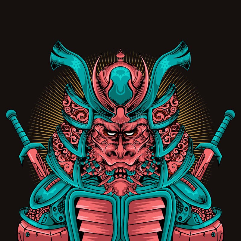 Japanese Samurai Warrior with Katana Vector Stock Illustration ...