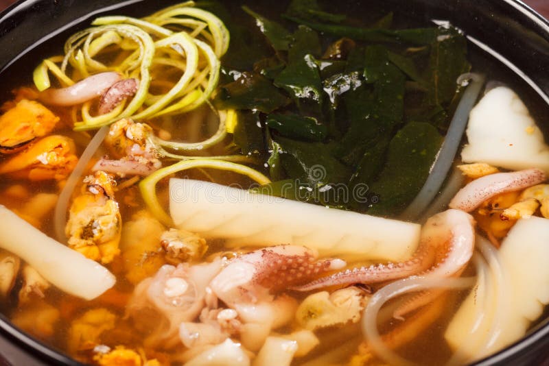 Japanese seafood soup stock image. Image of delicacy 27011467