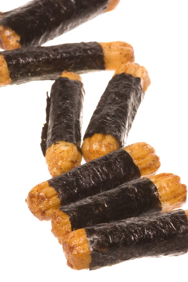 Japanese Seaweed Rice Crackers Isolated Stock Photo - Image of japanese