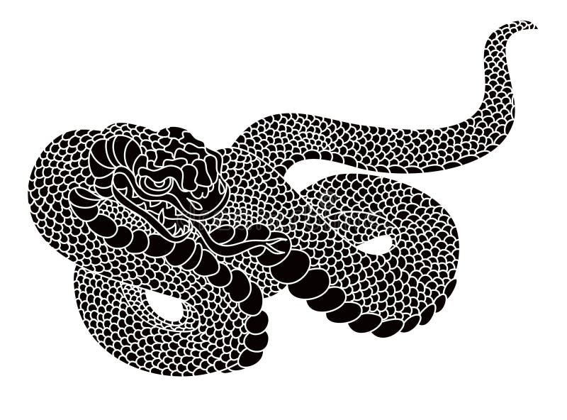 Japanese Snake Vector For Printing On Paper And For Tattoo ...