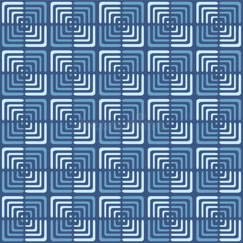 Japanese Square Art Maze Vector Seamless Pattern stock illustration